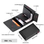 Fashion Metal Aluminum Leather ID Card Holder Multi-Function Designer Bank Card Men Wallet Business Pop-Up Cardholder Women