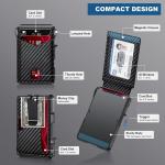 RFID Blocking Mens Wallet | Minimalist Slim Smart Pop-Up Card Holder, Metal Credit Card Wallet with Money Clip for Men