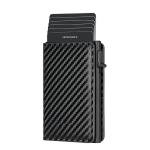 Fashion Metal Aluminum Leather ID Card Holder Multi-Function Designer Bank Card Men Wallet Business Pop-Up Cardholder Women