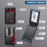 RFID Blocking Mens Wallet | Minimalist Slim Smart Pop-Up Card Holder, Metal Credit Card Wallet with Money Clip for Men