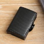 Large Capacity Double Layer ID Credit Card Holder Anti Rfid Blocking Protected Magic Wallet for Men Carbon Fiber Cardholder Case