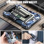 Men's Slim Aluminum RFID Wallet - 15 Card Capacity with Metal Money Clip + Clear ID Window, Anti-Theft Minimalist Design