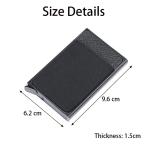 Men's Slim Mini RFID Wallet Aluminum Automatic Pop Up Card Case with Elastic Back Pouch, ID Credit Bank Card Holder Purse