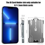 Men's Slim Aluminum RFID Wallet - 15 Card Capacity with Metal Money Clip + Clear ID Window, Anti-Theft Minimalist Design