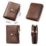 HUMERPAUL Retro Wallet for Men RFID Genuine Leather Hasp Zipper Card Holder Coin Purse Short Bifold Men Women Portomonee