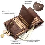 HUMERPAUL Retro Wallet for Men RFID Genuine Leather Hasp Zipper Card Holder Coin Purse Short Bifold Men Women Portomonee