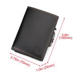 Anti-scan RFID Credit Card Holder Wallet Full Grain Leather Bifold Wallet for Men with Coin Compartment and Banknote Compartment
