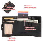 Anti-scan RFID Credit Card Holder Wallet Full Grain Leather Bifold Wallet for Men with Coin Compartment and Banknote Compartment