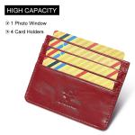 KAVIS Slim Card Holder Wallet for Men Women Genuine Leather Portable Credit Bank Card Case Mini Unisex Money Bag