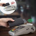 Carbon Fiber & Aluminum Men's Bifold Wallet - RFID Blocking Automatic Pop-Up Cardholder, Coin Compartments, Business Money Purse