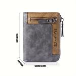 Men's Retro Short Wallet Multifunctional Fashion Zipper PU Leather Coin Purse High Quality Credit Card Holder Ideal Gift For Men