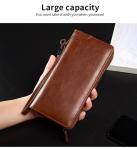 Men's Long Zipper Wallet High Quality Pu Leather Wallet For Men RFID Blocking Business Clutch Bag Credit Card Holder Purse Man