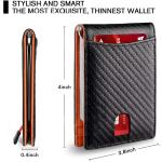 ANTI RFID Blocking Black Carbon Fiber Men Wallets Short Small Protected Magic Leather ID Credit Card Holder Case Purse for Men