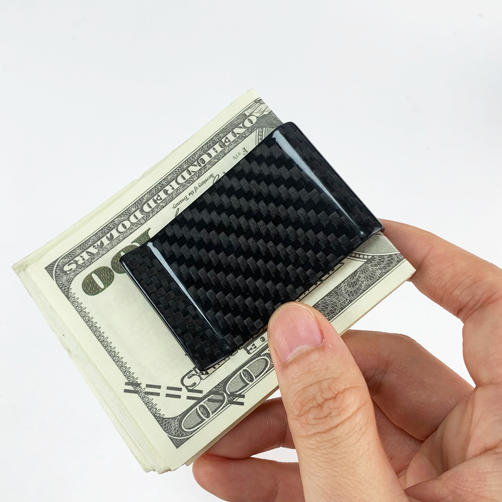 High Quality Real Carbon Fiber Money Clip Slim Front Pocket Wallet Up To 50 Bills Minimalist Wallet For Men Gift