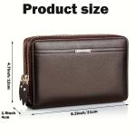 Mens Wallet Long Purse Leather Clutch Large Business Handbag Phone Card Holder Case Gift for Men Father Son Husband Boyfriend