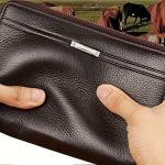 Men's Large Capacity Long Zipper Wallet Synthetic Leather Clutch Business Handbag with Phone Card Holder Case Gift for Him