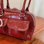 Vintage Women Business Shoulder Bags Simple Ladies Commute Tote Bag Pu Leather Female Underarm Bag Burgundy Large Handbags Purse