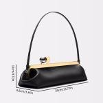 Long Clutch Bag with Removable Shoulder Strap, Women's Fashionable Baguette Bag, Luxury Designer Clip Handbag Purses for Ladies