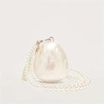 Women Acrylic Egg Bag Cute Pearl Evening Clutch Bag Beading Pearl Purse For Wedding Party Luxury shoulder Handbag Designer Chic