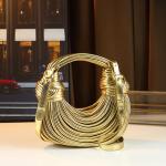 Handbags for Women 2026 New Gold Luxury Designer Brand Handwoven Noodle Bags Rope Knotted Pulled Hobo Silver Evening Clutch Chic