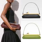 Fashion Long Clutch Bag for Women Luxury Designer Kiss Lock Women Shoulder Bags Elegant Party Purses Trend Underarm Bag 2025