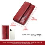 HUMERPAUL Fashion Women Genuine Leather Wallet RFID Blocking Tri-fold Credit Card Holder Luxury Long Female Phone Clutches