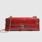 2025 Luxury Brand Designer Long Style Clutch Bag Women Vintage Turn Lock Fake Leather Shoulder Bag with Chain