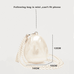 Women Acrylic mini egg bag cute pearl Evening Clutch Bag with beaded strap For Wedding Party Luxury purse And Handbag Designer