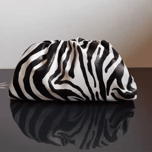 Luxury Zebra Print Women's Clutch Bag Trendy Soft Pu Pleated Design Cloud Handbag Elegant Snakeskin Shoulder Bag Dumpling Bag