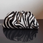 Luxury Zebra Print Women's Clutch Bag Trendy Soft Pu Pleated Design Cloud Handbag Elegant Snakeskin Shoulder Bag Dumpling Bag