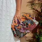 Fashionable and versatile, charming party bag, elegant, temperament, luxury casual Tatar style with random print clutch bag