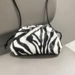 Luxury Zebra Print Women's Clutch Bag Trendy Soft Pu Pleated Design Cloud Handbag Elegant Snakeskin Shoulder Bag Dumpling Bag