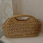 Fashion Brand Straw Clutch Clip Bag High-end Luxury Banquet Purse Summer New Seaside Holiday Travel Versatile Hand-woven Totebag