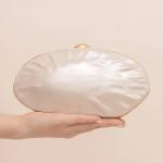 Luxury Shell Clutch Bag Acrylic Pearl White Frame Purse Women Wedding Wallet Female Evening Party Cute Ivory Lady Pro Handbag