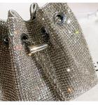 Luxury Designer Women's Handbag Rhinestones Diamonds Evening Clutch Bag Glitter Shiny Bucket Purse Wedding Party Crossbody Bag