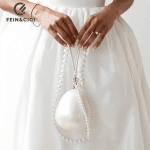 Women mini Acrylic egg bag cute pearl Evening Clutch Bag with beaded strap For Wedding Party Luxury purse And Handbag Designer