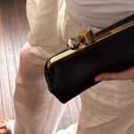 Fashion Long Clutch Bag for Women Luxury Designer Kiss Clip Handbags Luxury Pu Leather Underarm Shoulder Bags Trend Party Purses