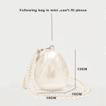 Women mini Acrylic egg bag cute pearl Evening Clutch Bag with beaded strap For Wedding Party Luxury purse And Handbag Designer