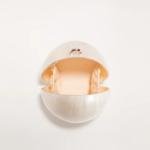 Women mini Acrylic egg bag cute pearl Evening Clutch Bag with beaded strap For Wedding Party Luxury purse And Handbag Designer