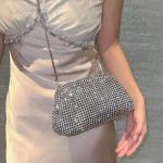 Luxury Glitter Cloud Bag Women's Handbag Crystal Shiny Rhinestones Diamond Evening Bag Wedding Party Clutch Purse Shoulder Bags