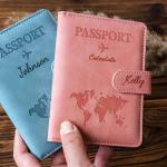 Custom Passport Cover, Monogrammed Engraved Name Passport Cover, Passport Holder, Wedding Bridesmaid Groomsman Gift