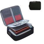 Document Organizer Briefcase 3-Layer Folder Holder Men's Women's Bag Cover Purse Passport Home Safe Functional File Storage Case