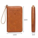 Unisex Men Women Zipper Travel Multi-Function Passport Holder Cover Case Wallet PU Leather Ticket Protective Travel Accessories