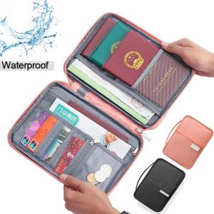 Women Travel Passport Holder Cover Case Organizer Multi-Function Men Waterproof Family Document Organizer Travel Accessories Bag