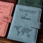 Custom Passport Cover, Monogrammed Engraved Name Passport Cover, Passport Holder, Wedding Bridesmaid Groomsman Gift