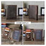 CONTACT'S Genuine Leather Passport Wallet Card Holder Coin Purse AirTag Slot Men Travel Wallet Women‘s Purse Passport Cover Bag