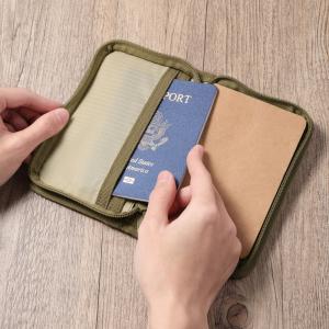 Canvas Pocket Journal Cover with Zipper For Notebook Passport Phone Pen Card Money Outdoor Activities