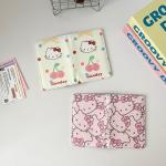 New Hello Kitty Travel Passport Cover Anime Fashion Kawaii Protective Women Multifunction Card Holder Clip Portable Storage Bag