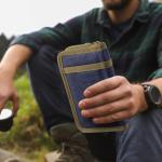 Canvas Pocket Journal Cover with Zipper For Notebook Passport Phone Pen Card Money Outdoor Activities