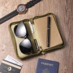 Canvas Pocket Journal Cover with Zipper For Notebook Passport Phone Pen Card Money Outdoor Activities